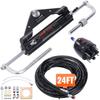Hydraulic Outboard Steering Kit, 150HP, Marine Boat Hydraulic Steering System, with Helm Pump Two-Way Lock Cylinder and 24 Feet Hydraulic Steering