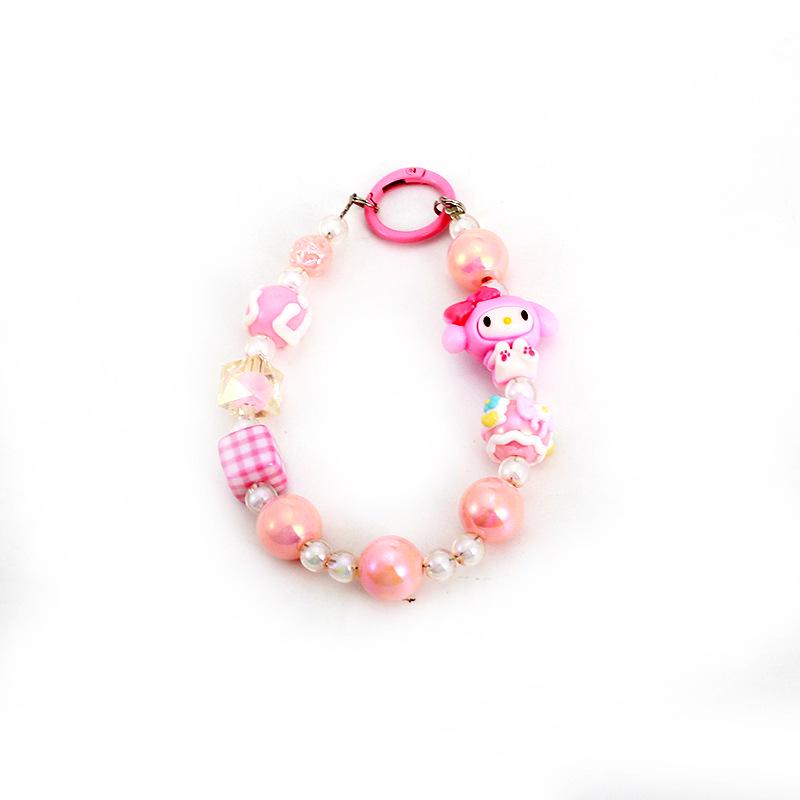 Sanrio Melody Cartoon Hand-painted Beaded Phone Lanyard & Hanging Chain Accessories