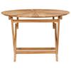 Folding Garden Table Natural Ø 110 X 75 Cm Solid Teak Wood