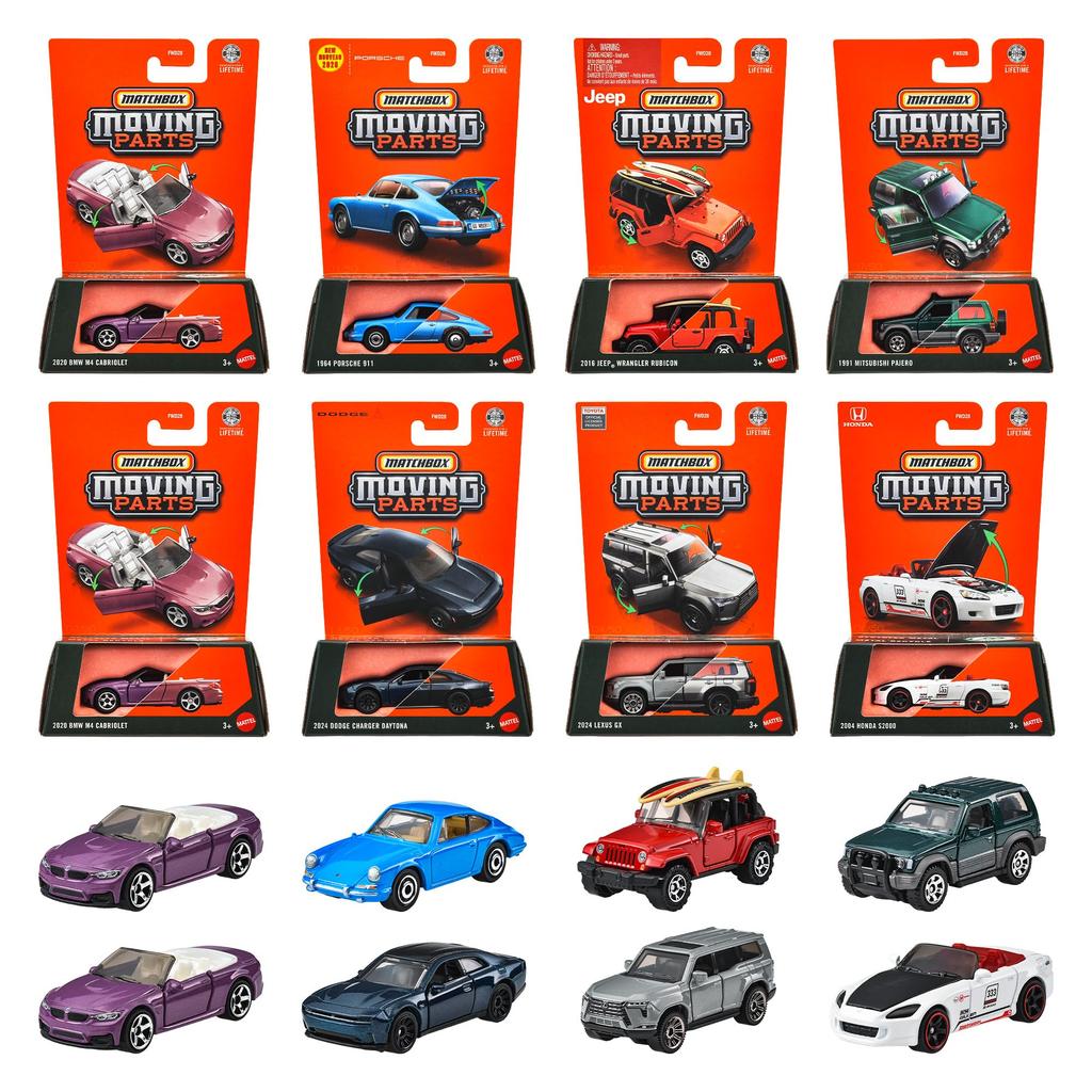 Matchbox Moving Parts Assortment 8 Miniature Ages - Vehicles/Cars (Box Set) - 3+ - Multi-color FWD28-989J