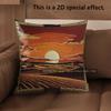 2D Bohemian Desert Sunset Throw Pillow Covers Pattern Cushion Cover Suitable For Sofa Bedroom Car Pillow Cover