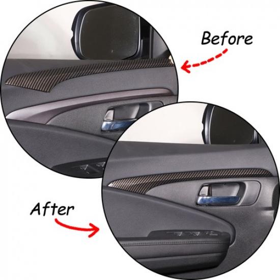 ABS Carbon Car Inner Door Panel Trim For Honda Pilot Ridgeline Passport 2016-22