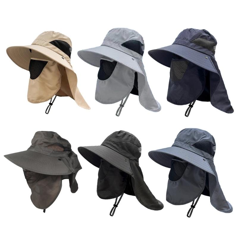 Foldable Sun Protections Hat Hikings Camping Casual Fishing Caps with Neck Flap