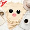 Pig Funny Cotton Unisex Unisex Pink T Shirt Funny Print Round Neck Tshirt Cute Graphic Tees Comfortable Personality Sweatshirt
