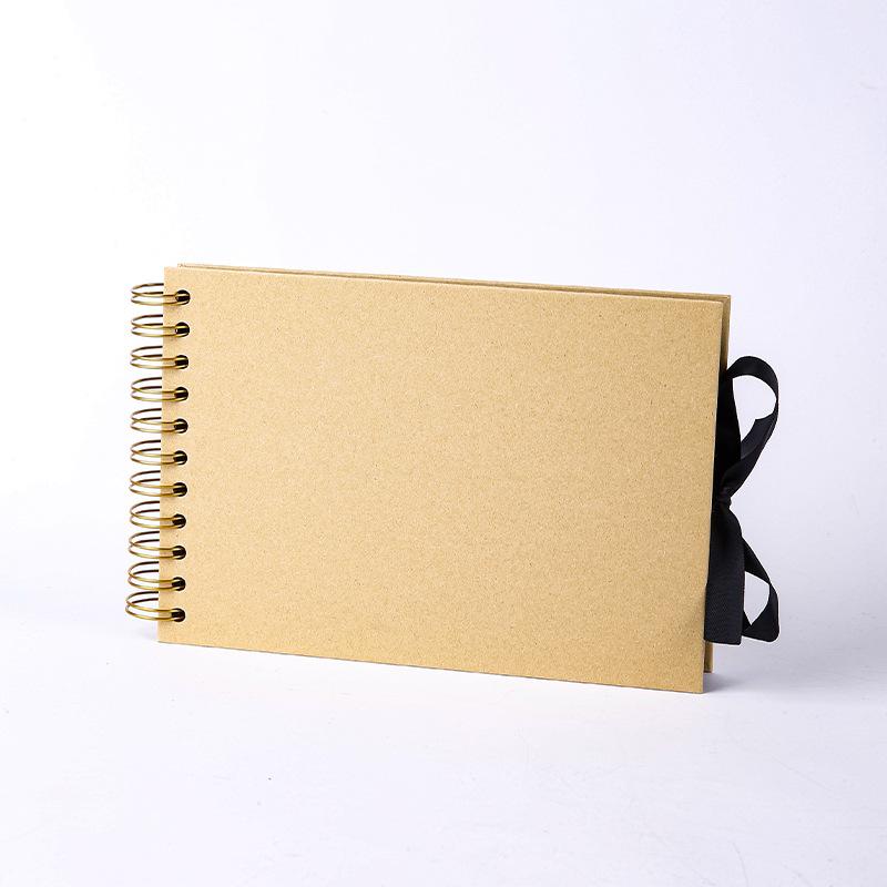 Bow Ribbon A5 Scrapbook DIY Spiral Album Hot Cross Border with Black Cardboard Inserts