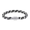 New Box Chain Bracelet for Men,Stainless Steel Black Nylon Rope Wrapped Chain Wristband,Hip Hop Punk Father's Day Gift