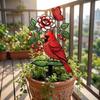 2D Flat Floral Bird Garden Stake Acrylic Flower Pattern Ornaments  Outdoor Lawn Use