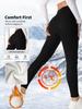 Women's High Waist Fleece-Lined Tummy Control Leggings with Pocket and Leather Label