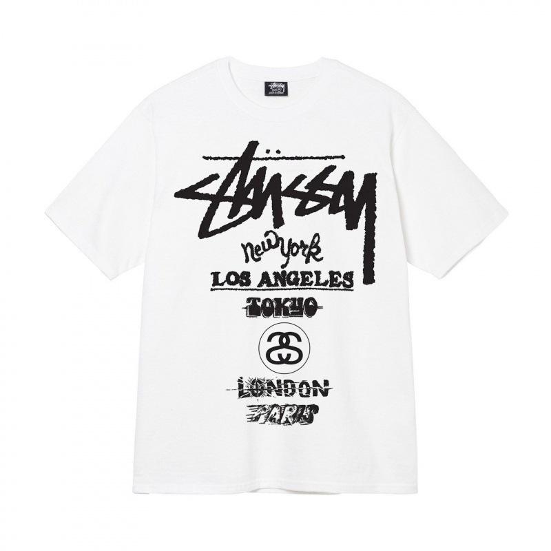 Grenzüberschreitende europäische und amerikanische Trendmarken, eine Vielzahl bedruckter Herren- und Damen-Kurzarm-T-Shirts, 220 Gramm lockere Streetwear-T-Shirts