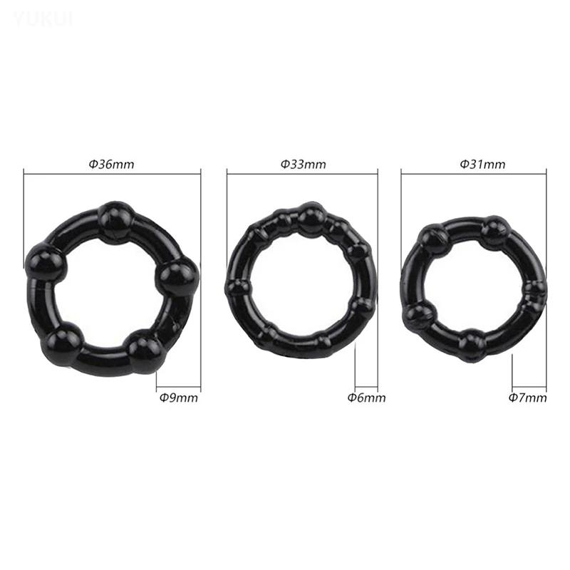 3 Teile/satz Cock Ring Verzögerung Ejakulation Erwachsene Spielzeug Für Männer Dick Erweiterung Silikon Penis Ring Männlich Sex Spielzeug Stärkere Erektion