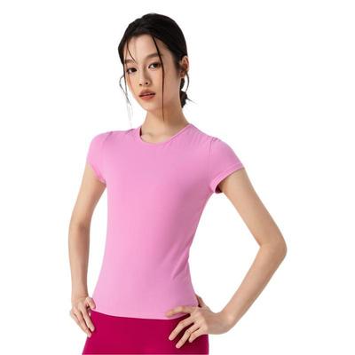 SNU Casual Sports Short Sleeves Waist Tight Breathable Yoga T Running Training Nude Fitness Top Can Be Worn Outside