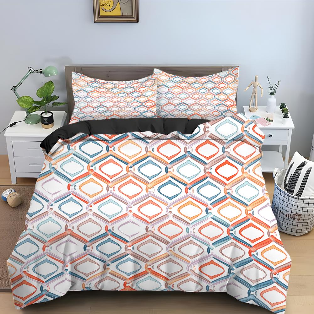 Love Heart Pattern King Queen Duvet Cover Women Heart-shaped Print Bedding Set Red Black Quilt Cover Polyester Comforter Cover