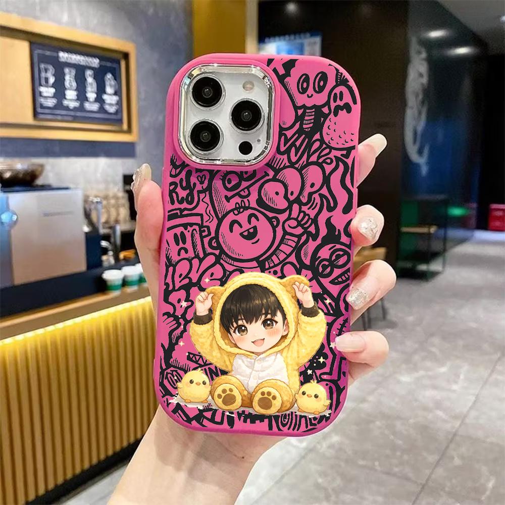 Phone Case: 2D Flat Design Suitable for iPhone 18 17 16 15 14 13 Pro Protective Case, Couple Style, Cute Young Boy, Christmas and Halloween Gift