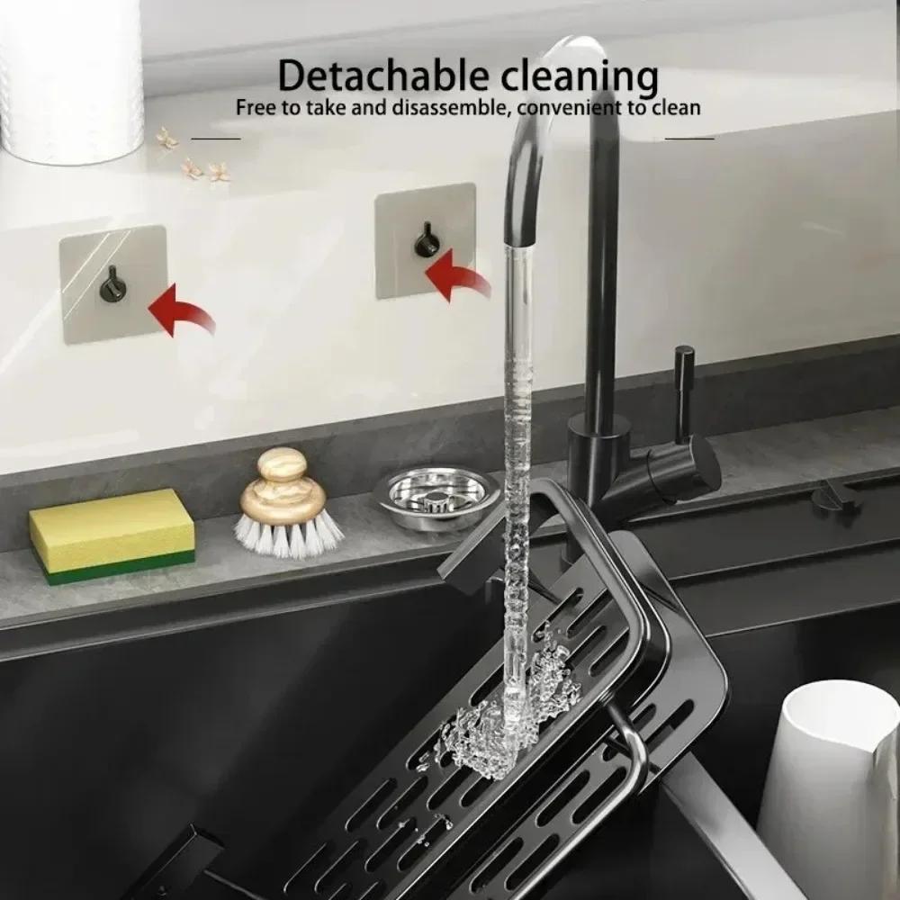 Kitchen Cloth Rack Cleaning Supplies Storage Rack Wall Mounted Detachable Household Storage Rack Simple Household Drain Basket