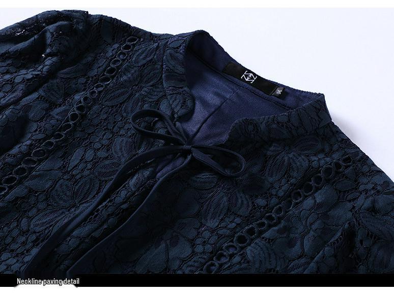 Brand Plus Size Women's Spring 2025 Lace Patchwork Dress for Middle-Aged European and American Styles.