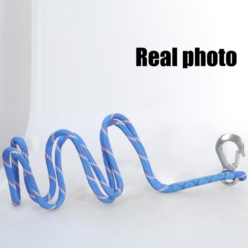 Weather Resistant 150cm Blue Hammock Attachment Rope with Hook for Outdoor Tree Hanging Chair and Playgrounds Activity
