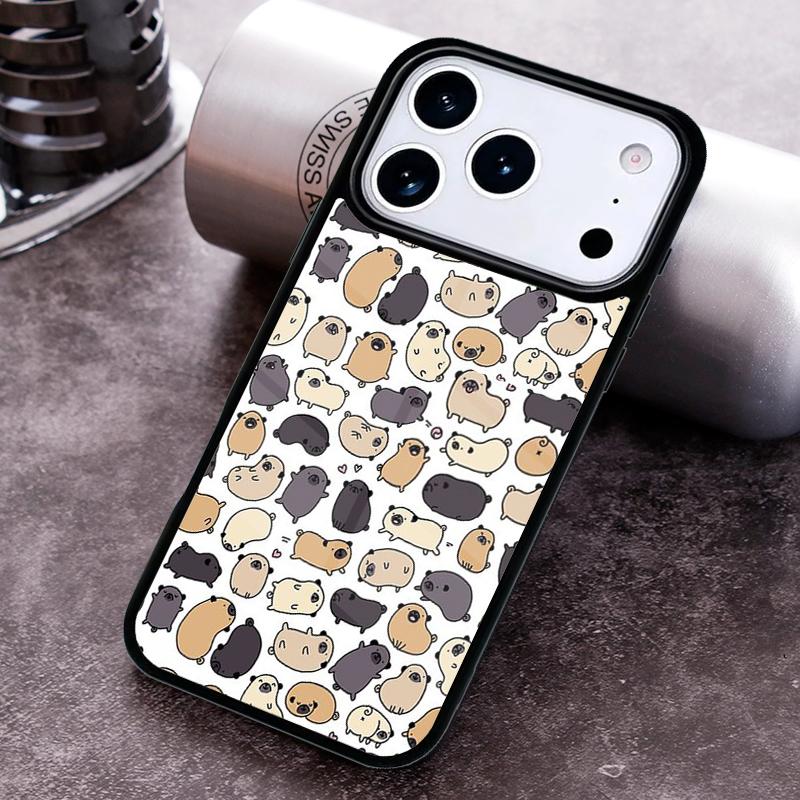 CUTE PUPPY PUG DOG MOPS Phone Case For iPhone 17 16 15 14 13 12 11 Pro Max Plus 17Air Soft Silicone Cover