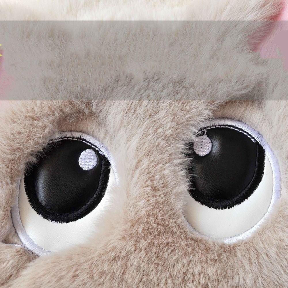 Handbag Cartoon Cat Shoulder Bag Large Capacity Furry Tote Bag Lightweight Plush Bag  Autumn Winter