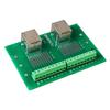 RJ45 Ethernet Connector Breakout Board Dual Network Port Input Screw Terminal Board with Bracket