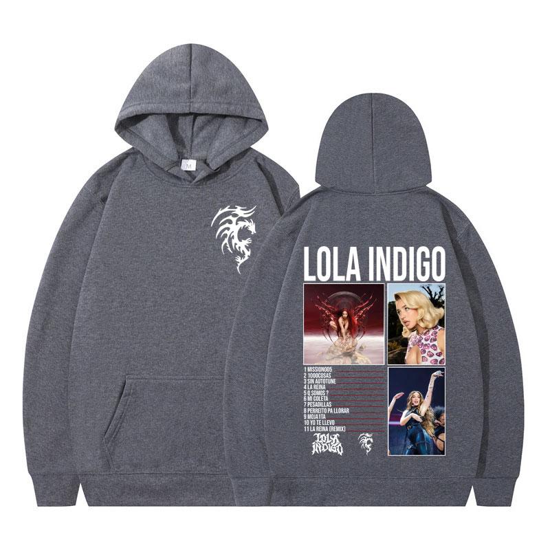 Lola Indigo Tour 2025 Vintage Hoodie Men Women Fashion Oversized Long-sleeved Tracksuit Thick Aesthetic Trendy Harajuku Pullover