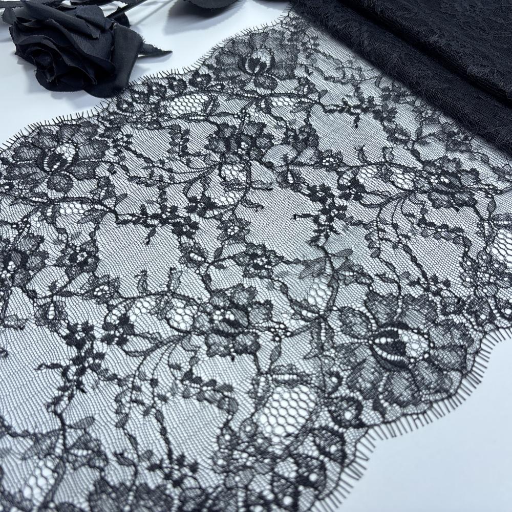 3m X 23cm French Chantilly Lace, Non-stretch Eyelash Lace Fabric for Sewing, Bra, Underwear, Lingerie, Dress, Garment, Crafting