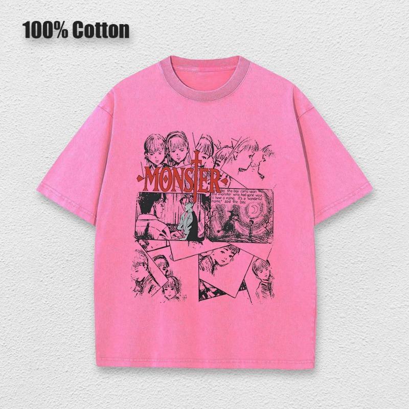 T-shirt Anime Mostri Lavate Donna Cotone Harajuku T-shirt Alta Qualità Retro per Donne Top Magliette Unisex