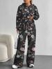 European and American Autumn and Winter Casual Long-sleeved Suit Women's Hooded Sweater Trousers Two-piece Set Retro Elements