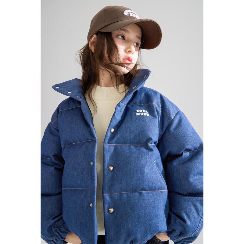 Mucmukn Unisex Kids' Retro Denim Down Jacket