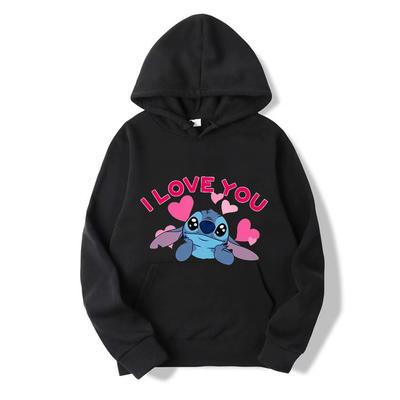 2025 Neuer Disney Stitch Muster Kapuzenpullover Langarmpullover Herbst und Winter Disney Oberteil Anime Hoodie Harajuku Hoodie Sweatshirts