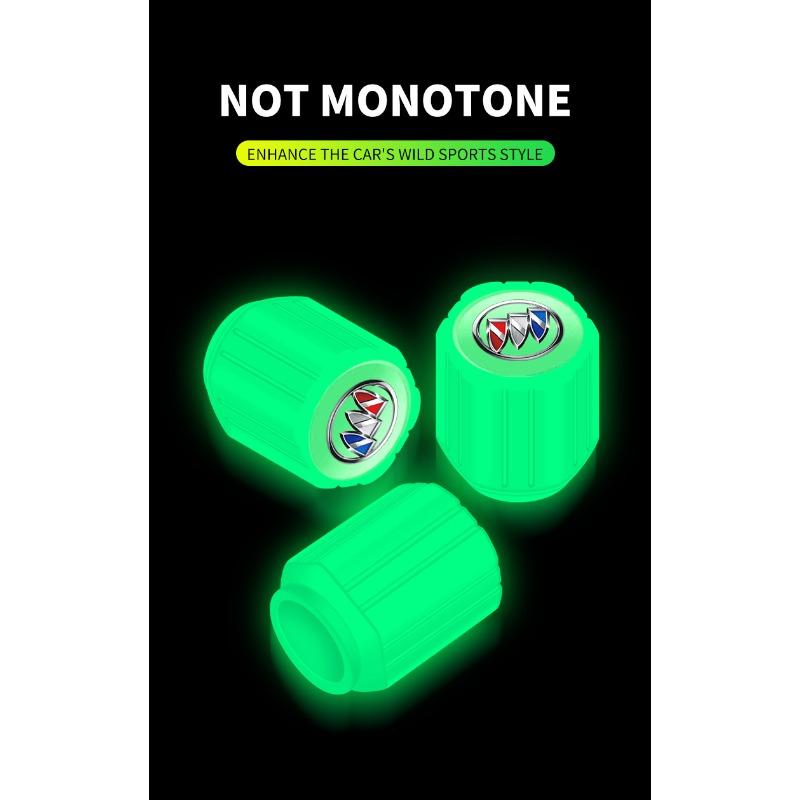 Luminous Car Tire Valve Caps Fluorescent Motorcycle Wheel Tyre For Buick Encore Regal Lacrosse Enclave Avenir Cascada GL8 Envision Anthem
