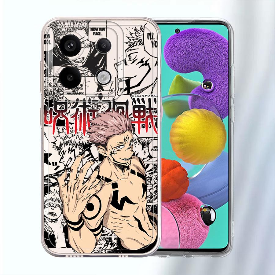 J-Jujutsus K-Kaisens Case for Xiaomi Redmi Note 14 Pro Plus 13C 9 10 12 10S 11 11S 14C A4 Note 13 12S Soft Phone Cover