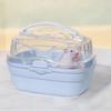 Hamster Carrier Cage with Water Bottle Portable Small Animal Travel Cage Plastic Clear Guinea Pig Carrying Case for Dwarf Hamsters Chinchillas
