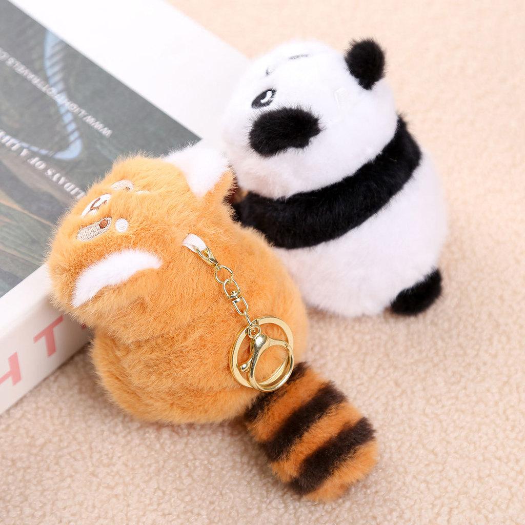 Porte-clés Panda en Peluche avec Design Réversible pour Filles et Accessoires de Sac