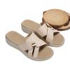 Soft-soled Wedge Heel and Flip-flop Women's New Style Single-cutout Thick-soled Beach Shoes