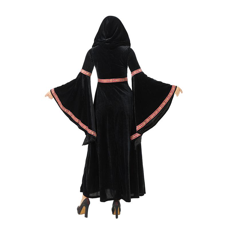 Halloween Kostüm für Erwachsene Mittelalterlich Vintage Renaissance Hof Hexe Kleid Lang