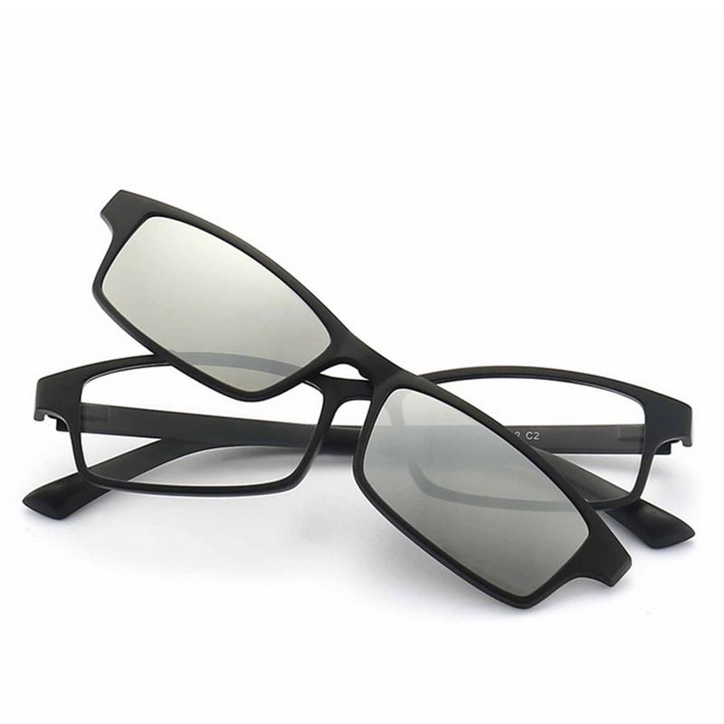 

2251 Magnetic Dual-Use Tr Glasses Myopia Frame Sunglasses Clip-On Mirror Set Men Women Driving Sun Glasses -0.5 -1.0 -2.0 To -6 0