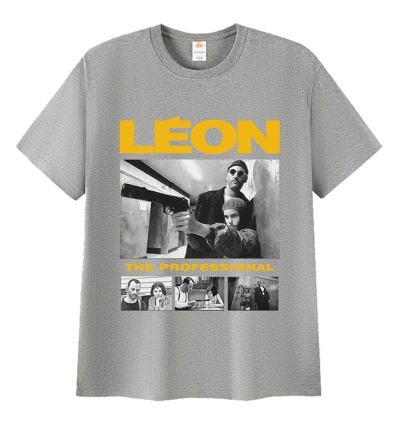 Estate 2025 Film Leon The Professional Grafica 100% Cotone Stampata Maglietta Uomo Moda Girocollo Manica Corta Alta Qualità