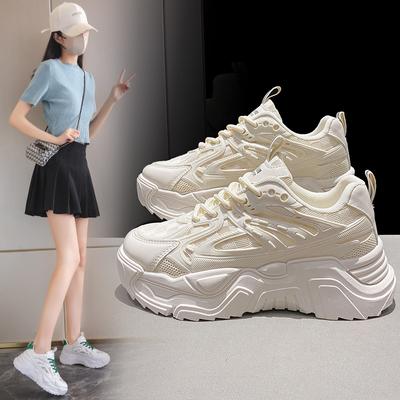 New Mesh Sports Thick Soled Women's Singles Shoes for Spring and Summer Running Shoes