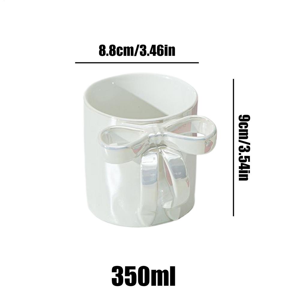 Ceramic Coffee Cup 12oz Elegant Bow Tumbler With Ergonomic Grip Multipurpose Drinkware For Latte Hot Cocoa Beverage Water Orange