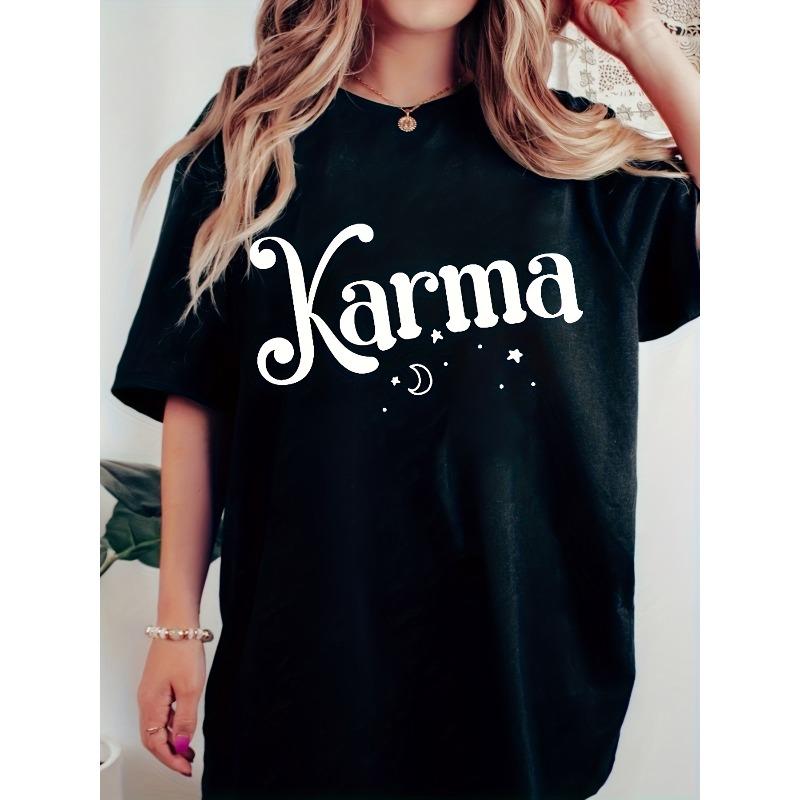 Karma Tee, Gift Tee with Karma Theme, Motivational Tee, Uplifting Energy, Birthday Gift for Girlfriend from Boyfriend Featuring Good Karma