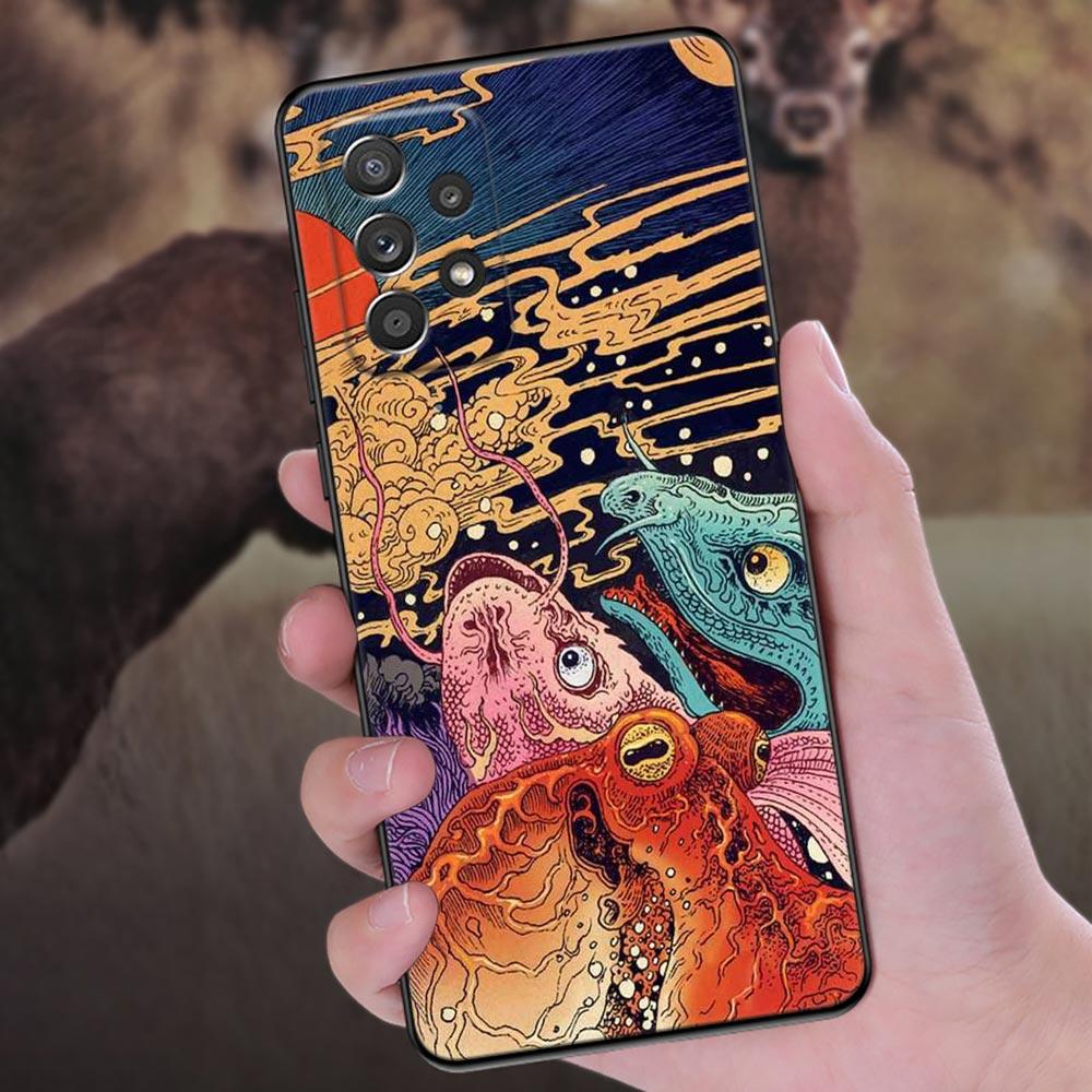 

Японский Дракон Волна Аниме Чехол для Телефона Для Samsung Galaxy A57 A56 A37 A55 A36 A26 A54 A52 A35 A34 A25 A17 A16 A15 A07 Мягкая Крышка Samsung A06 4G