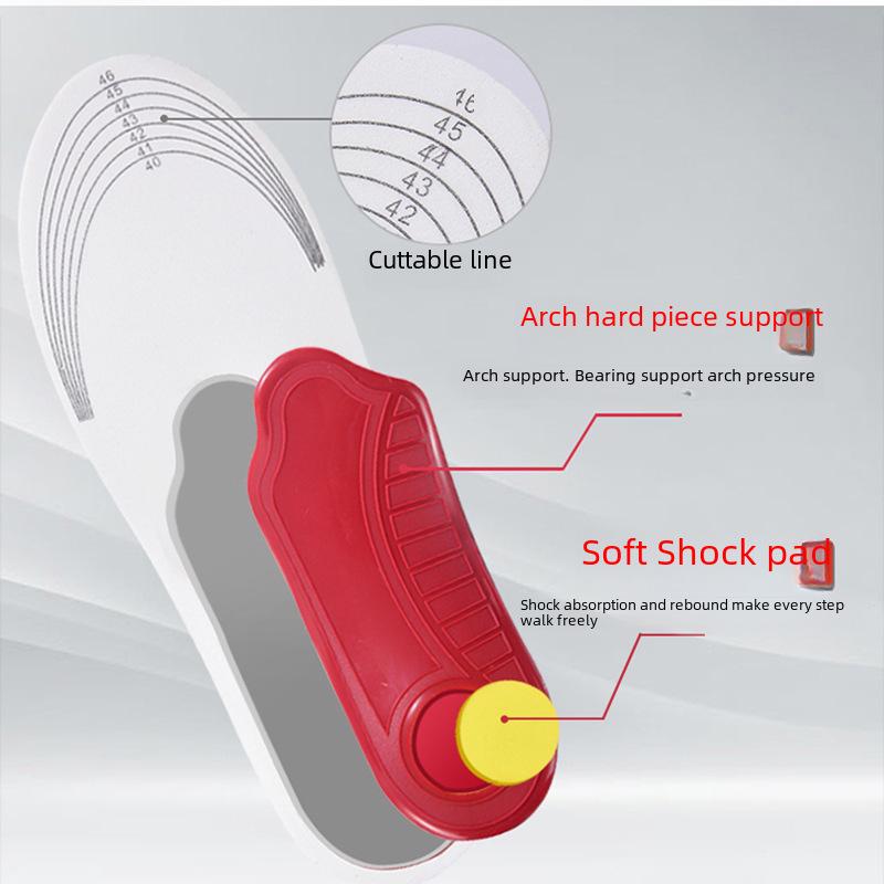Breathable EVA Arch Support Insoles for Flat Feet - Relieve Pressure & Enhance Shock Absorption for Sports.