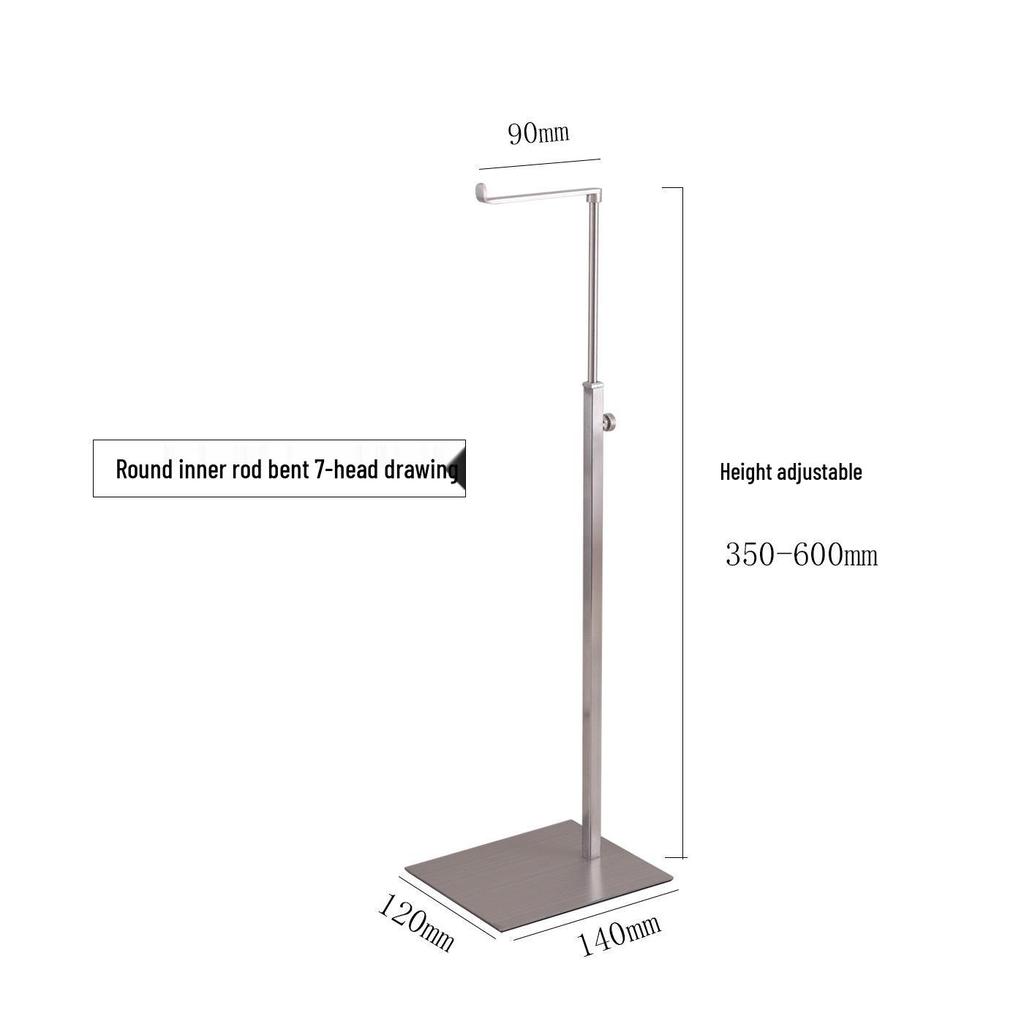 Adjustable Stainless Steel Handbag Display Stand with Gas Spring