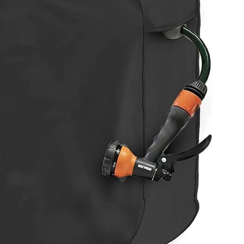 Hose Reel Cart Cover Black Waterproof Standing Water Hose Reel Protective Cover Furniture Replacement for Outdoor