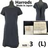 Made In Japan Spring Summer Long Short Sleeve Dress Size 3 Ladies L Black Dress Tops(USED)