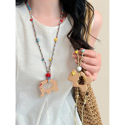 Cartoon Love Bear Elephant Pendant Necklace Sweet Niche Versatile Collarbone Chain Fashion Dopamine Personality Jewelry