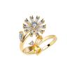 Mini Butterfly & Flower Anxiety Ring For Women Metal Spinner Fidget Anti-Stress Adjustable Aesthetic Wedding Ring Jewelry Gifts