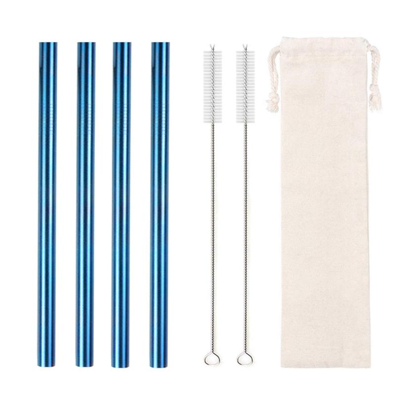 12mm Metal Boba Straws Reusable Bubble Tea Straws Reusable Jumbo Smoothie Straws 304 Stainless Steel Cocktail Drinking Straws