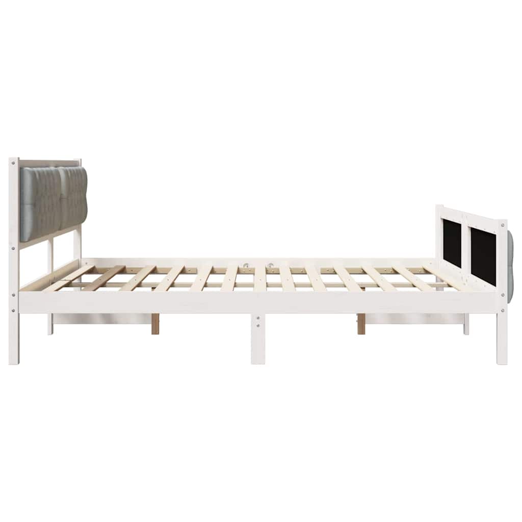 Bed Frame Light Grey 160 x 200 cm Solid Pine Wood