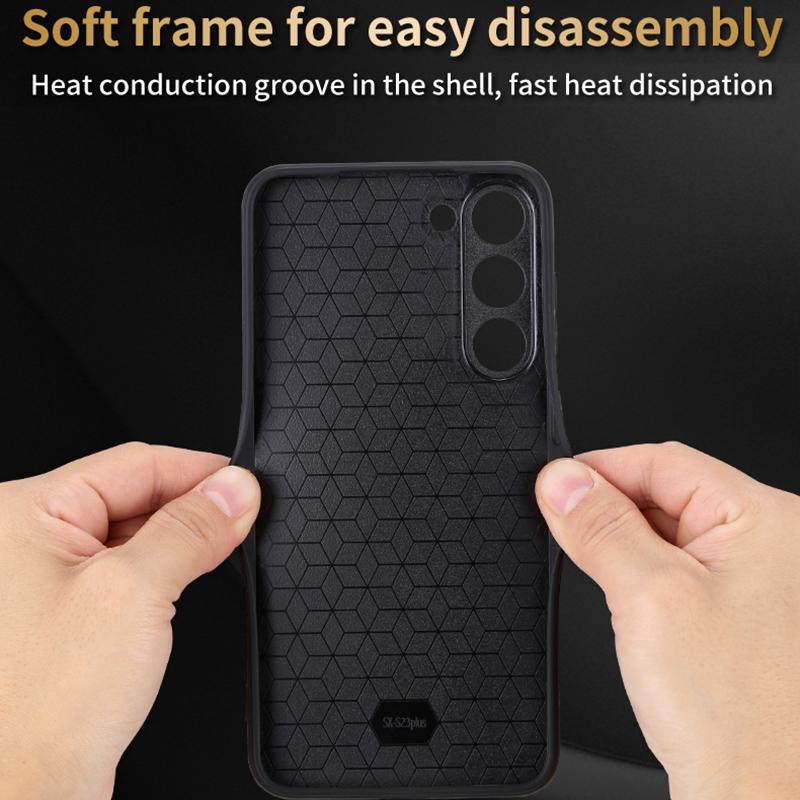 AZNS For Samsung Galaxy S24 Case Imprinted PU Leather+TPU Shock Absorbing Smartphone Shell